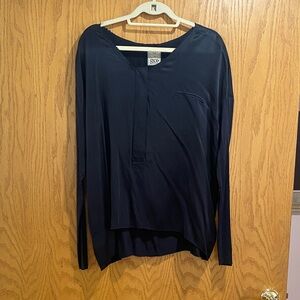GO BY GO SILK Midnight Blue Blouse